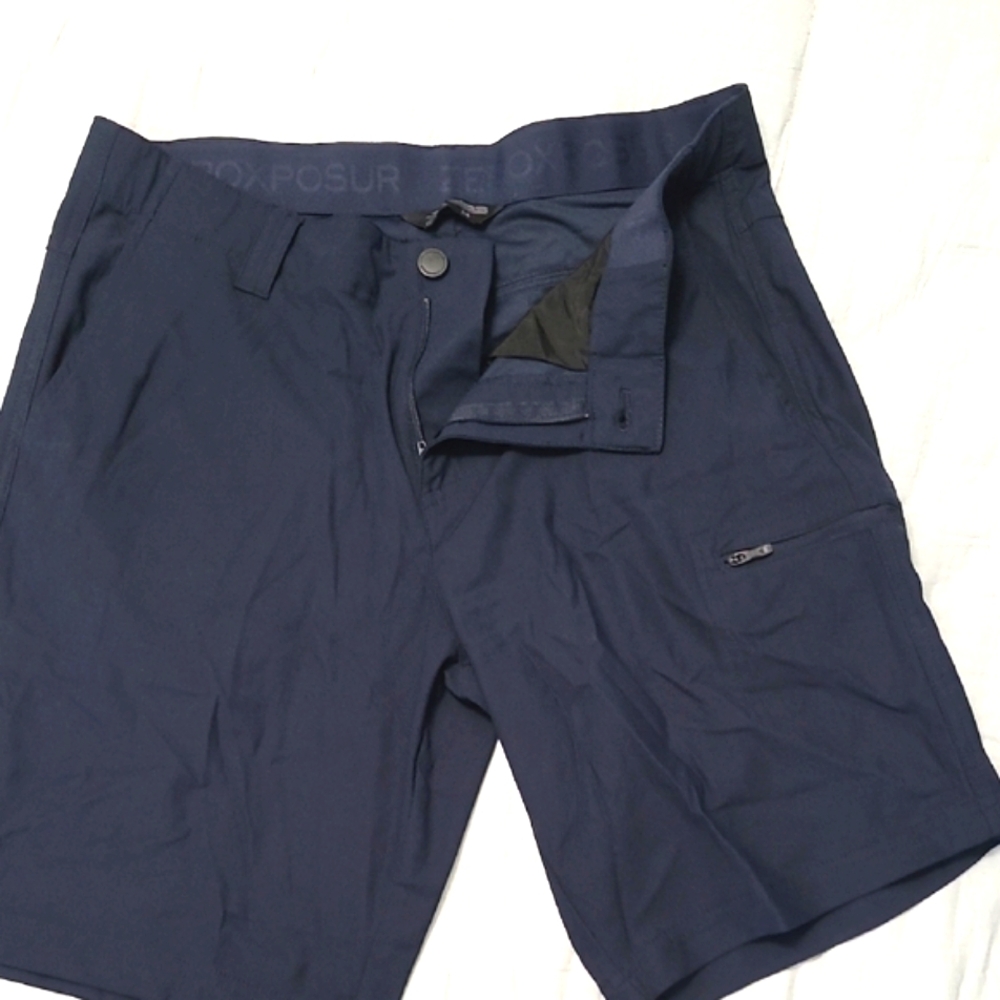 ZeroXposur Dark Blue Flat Front Shorts